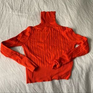 Zara orange ribbed cropped sweater size medium